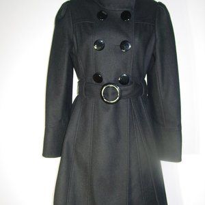 GUESS LOS ANGELES WOMEN'S LINED COAT LONG SLEEVE BUTTON FRONT SIZE PETITE SMALL